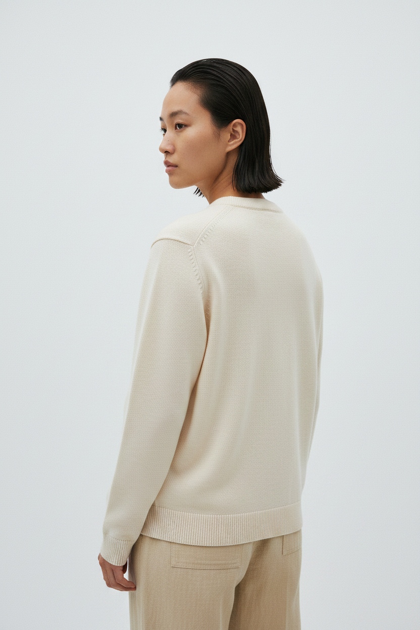 Cotton-Linen Crew — Back Detail