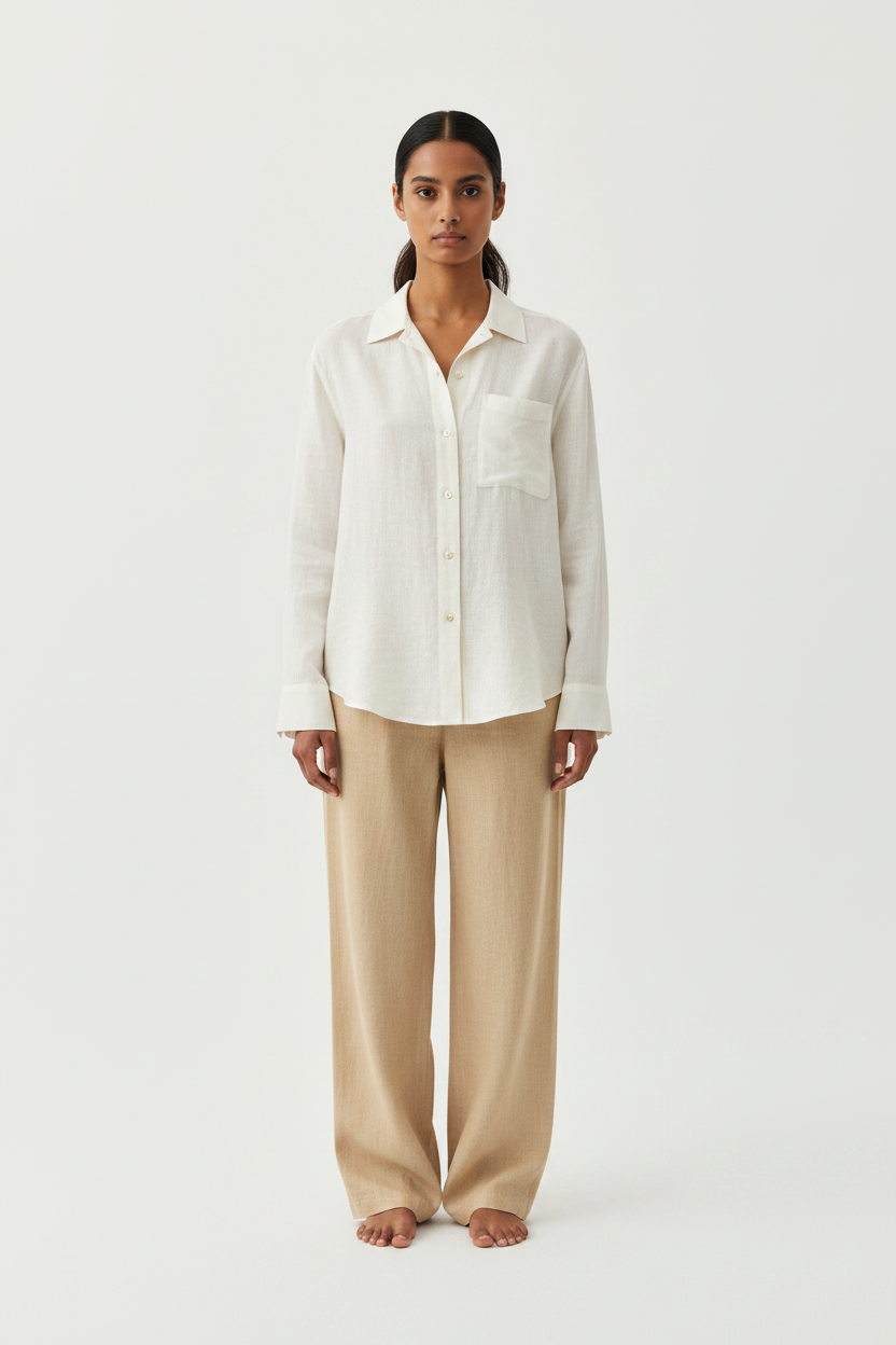Front Full-Body – The Linen Camp Shirt