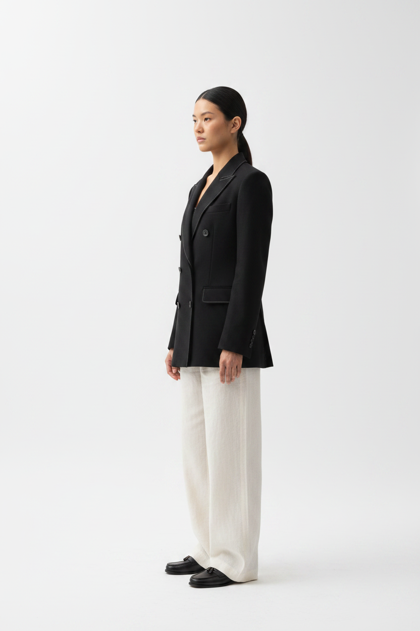 The Double-Breasted Blazer – Side Profile