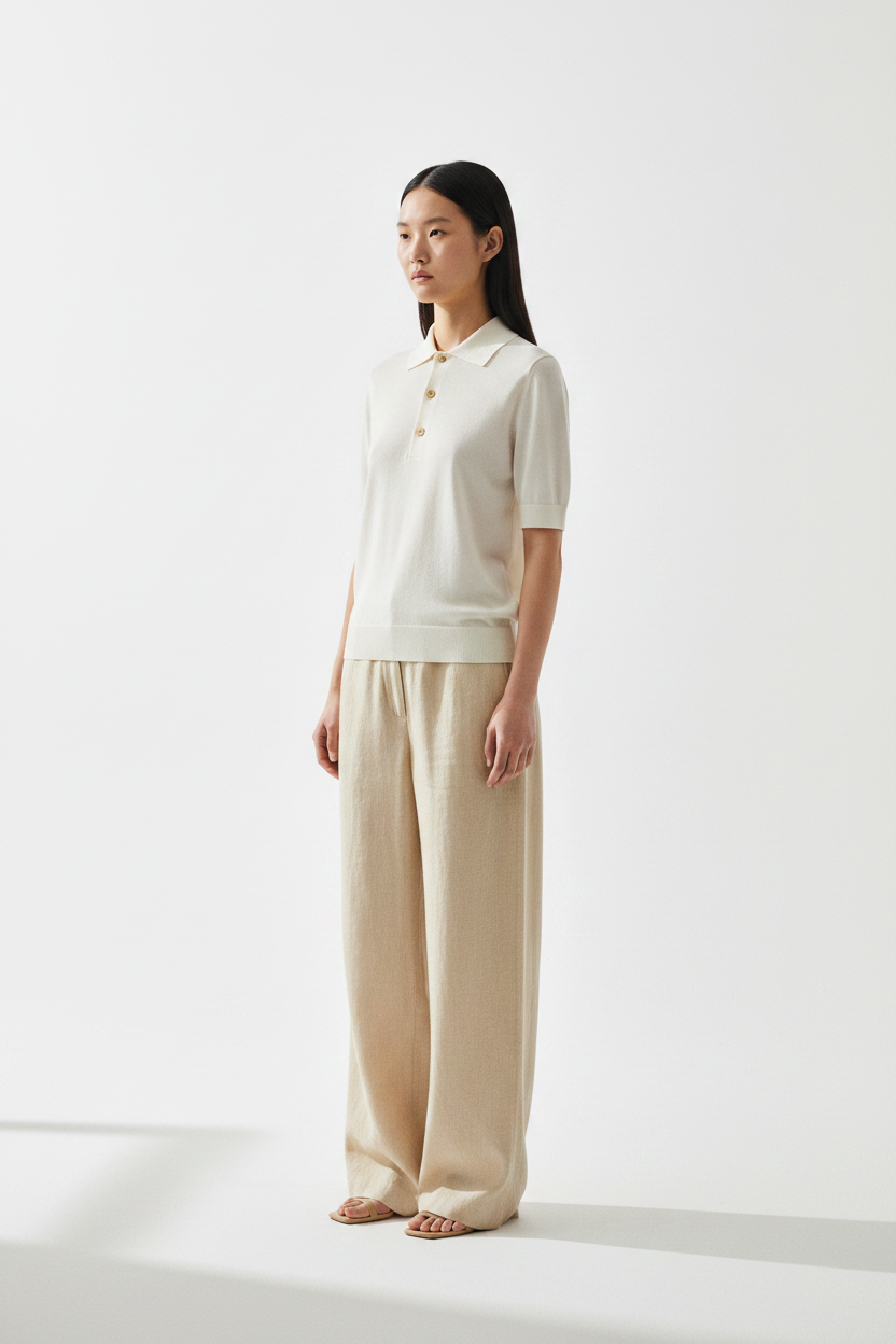 The Knit Polo — Side Profile Editorial