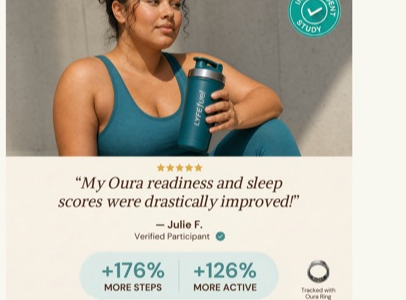 Woman resting with a LyfeFuel shaker