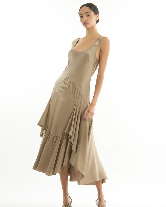 Sable & Silk Maxi Dress - Taupe