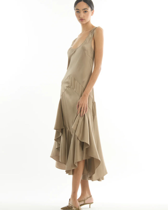 Sable & Silk Maxi Dress - Taupe