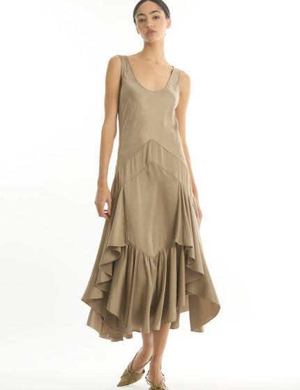 Sable & Silk Maxi Dress - Taupe