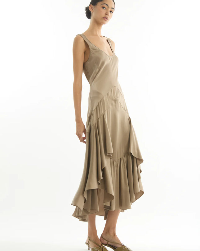 Sable & Silk Maxi Dress - Taupe