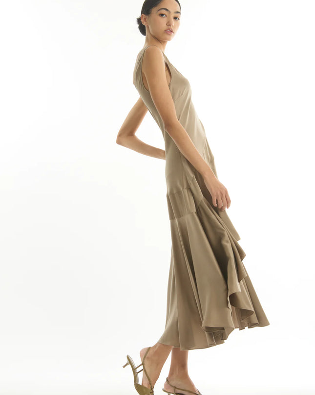 Sable & Silk Maxi Dress - Taupe