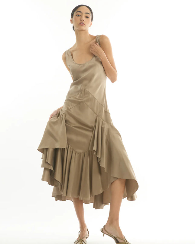 Sable & Silk Maxi Dress - Taupe