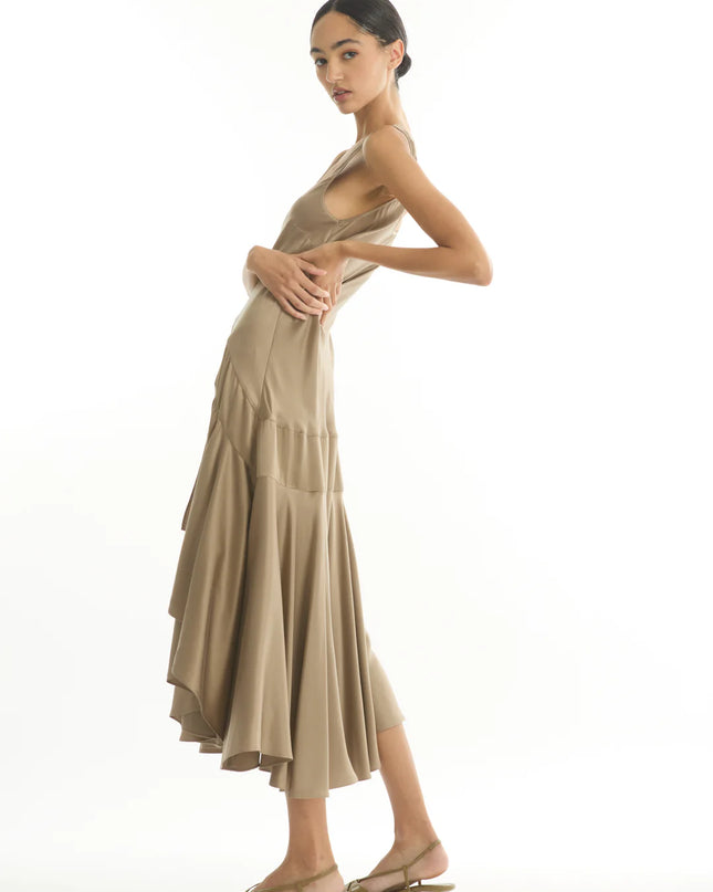 Sable & Silk Maxi Dress - Taupe