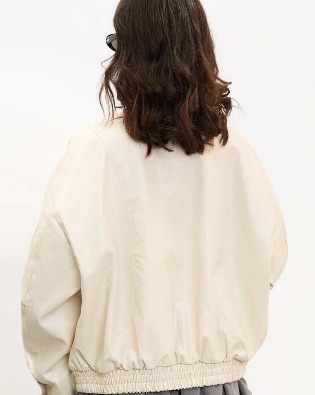 Velour Maison Leather Jacket - Ivory