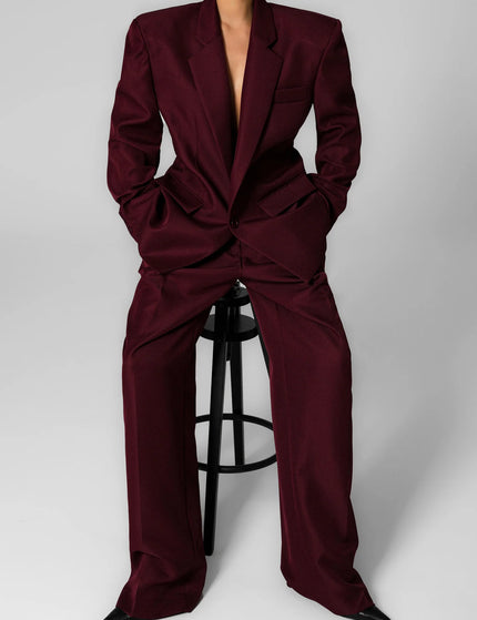 Maison Celeste Relaxed Trousers - Burgundy