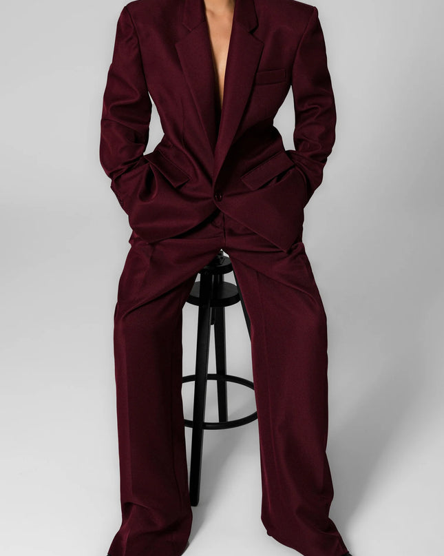 Maison Celeste Relaxed Trousers - Burgundy