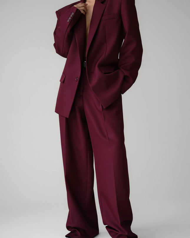 Maison Celeste Relaxed Trousers - Burgundy