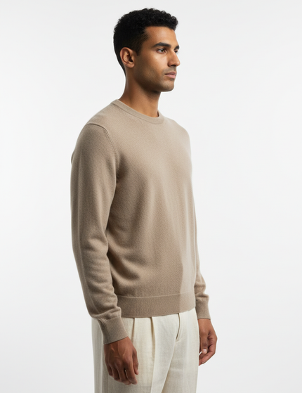 Cashmere Crew Sweater — Side Profile