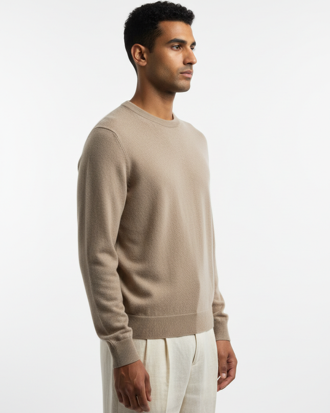 Cashmere Crew Sweater — Side Profile