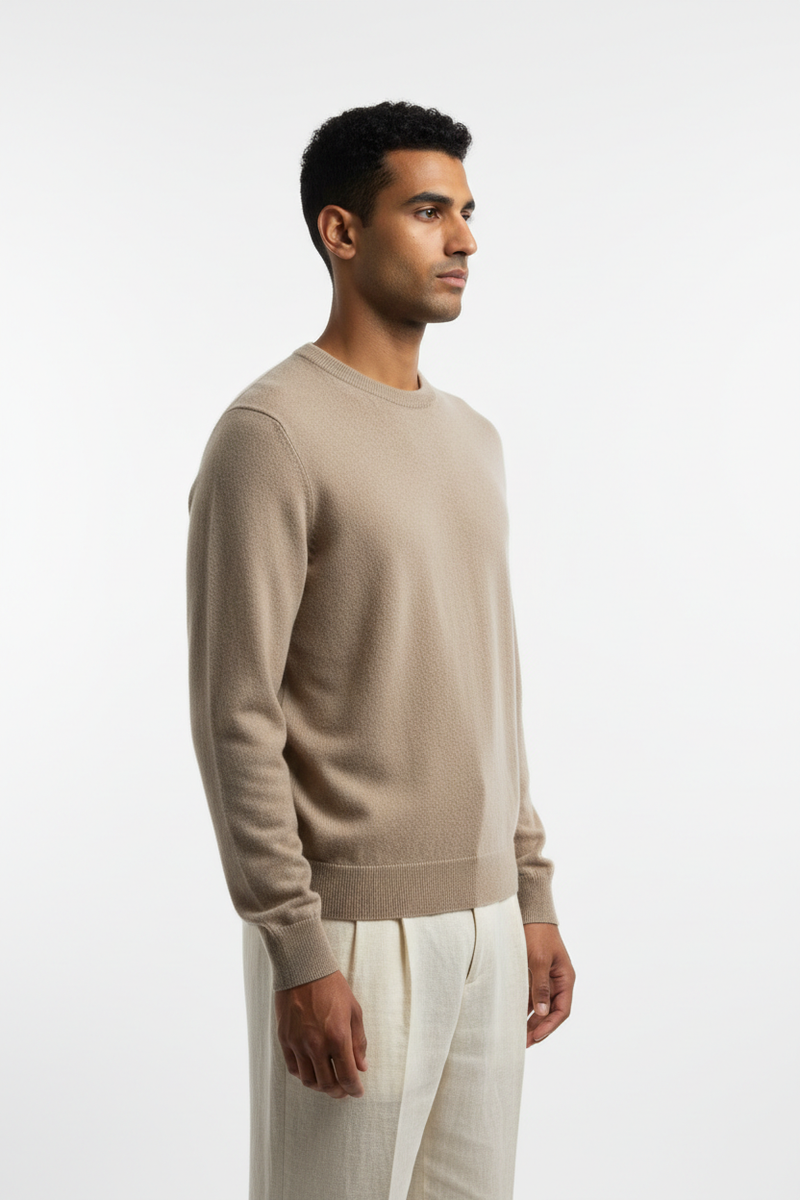 Cashmere Crew Sweater — Side Profile