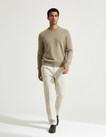 Cashmere Crew Sweater — Walking Motion