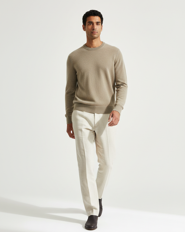 Cashmere Crew Sweater — Walking Motion