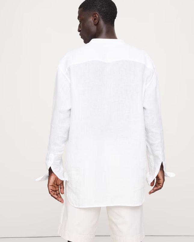 The Linen Band-Collar Shirt