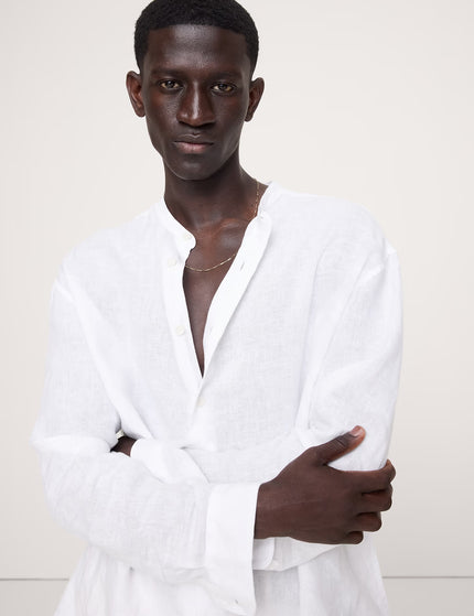 The Linen Band-Collar Shirt