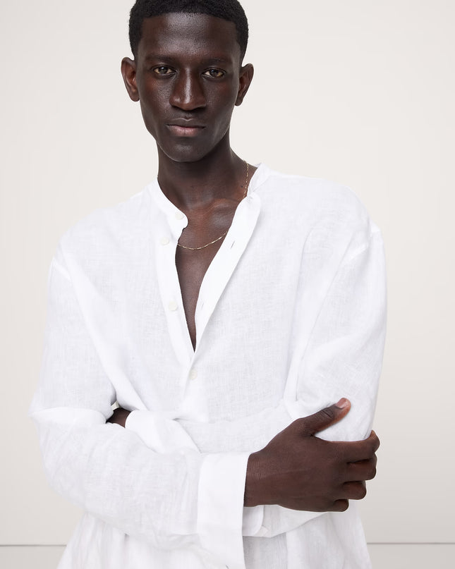 The Linen Band-Collar Shirt