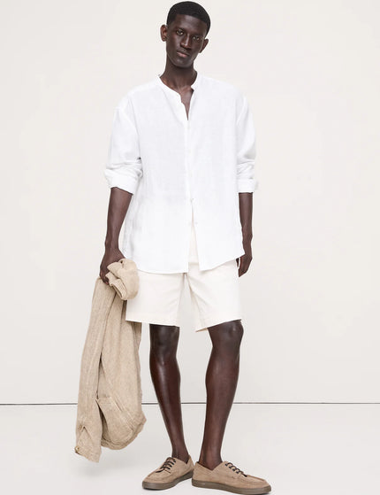 The Linen Band-Collar Shirt