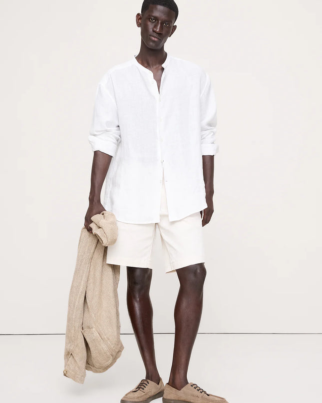 The Linen Band-Collar Shirt