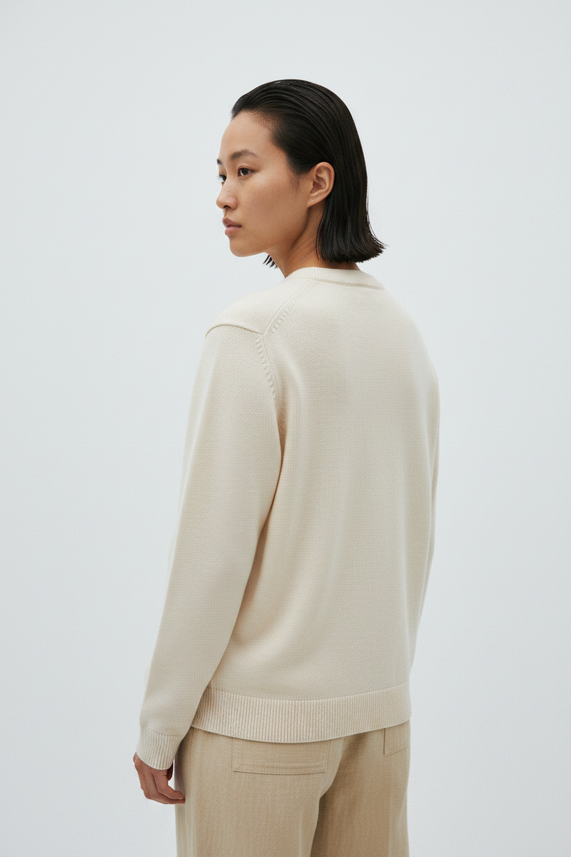Cotton-Linen Crew — Back Detail