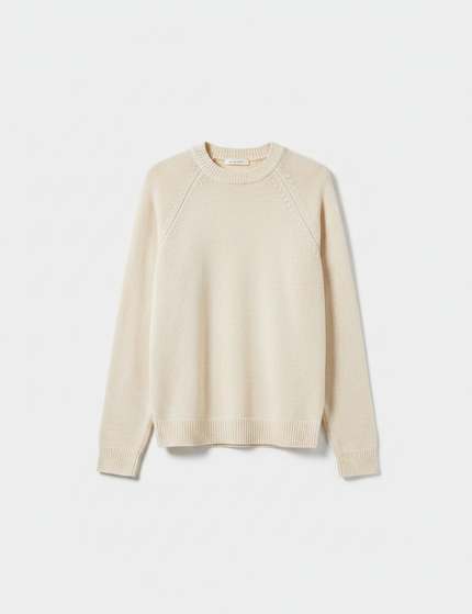 Cotton-Linen Crew — Bone Packshot