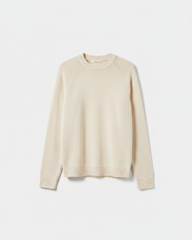 Cotton-Linen Crew — Bone Packshot
