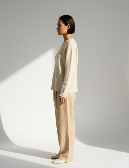 Cotton-Linen Crew — Side Profile