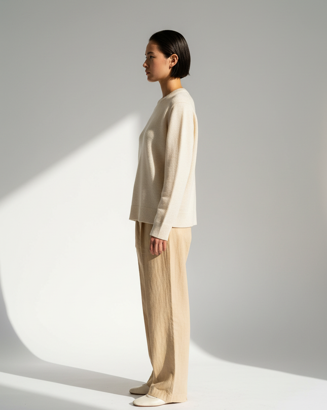 Cotton-Linen Crew — Side Profile
