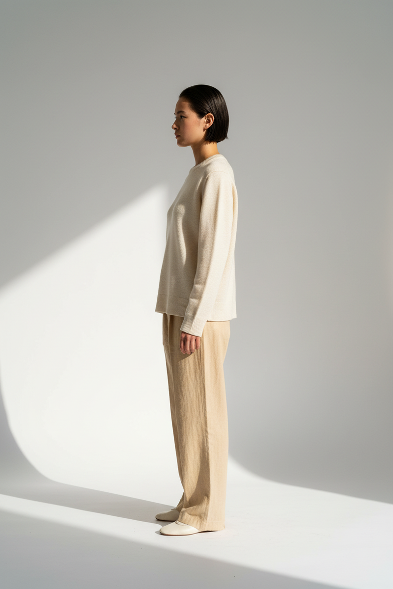 Cotton-Linen Crew — Side Profile