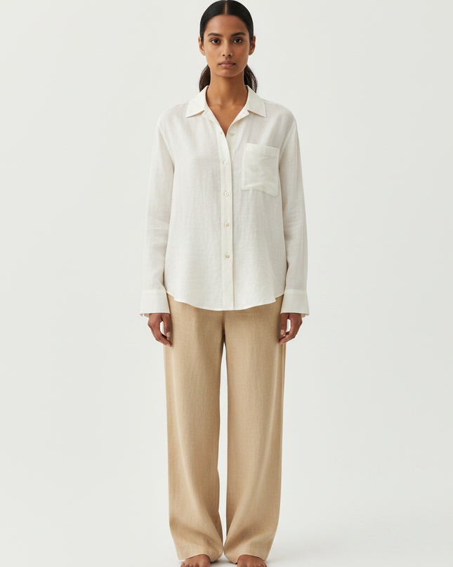Front Full-Body – The Linen Camp Shirt