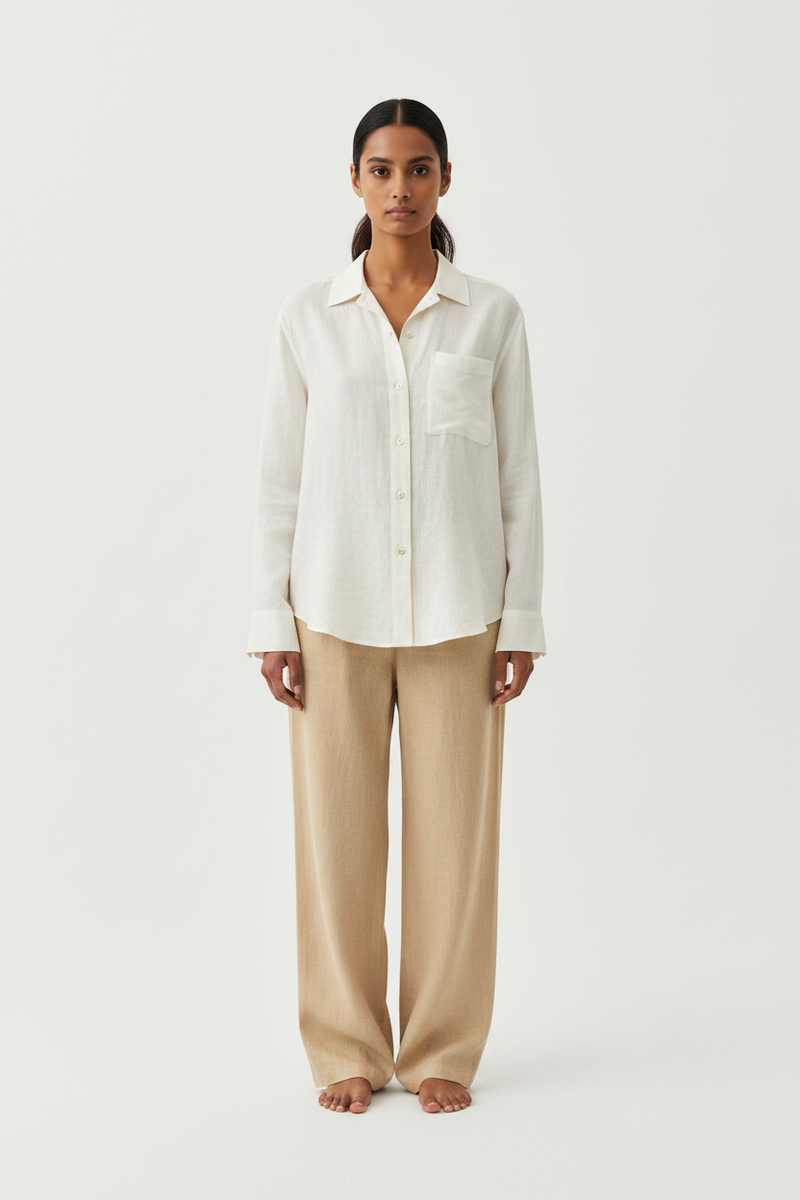 Front Full-Body – The Linen Camp Shirt