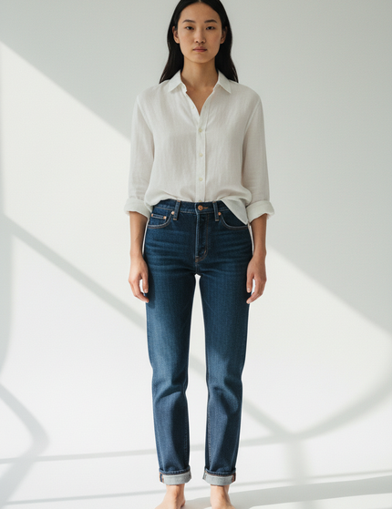 Front Full-Body — The Straight-Leg Jean, Indigo