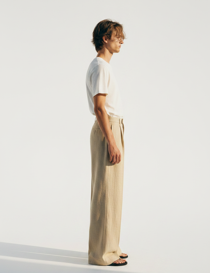 Linen Wide Trouser — Side Profile