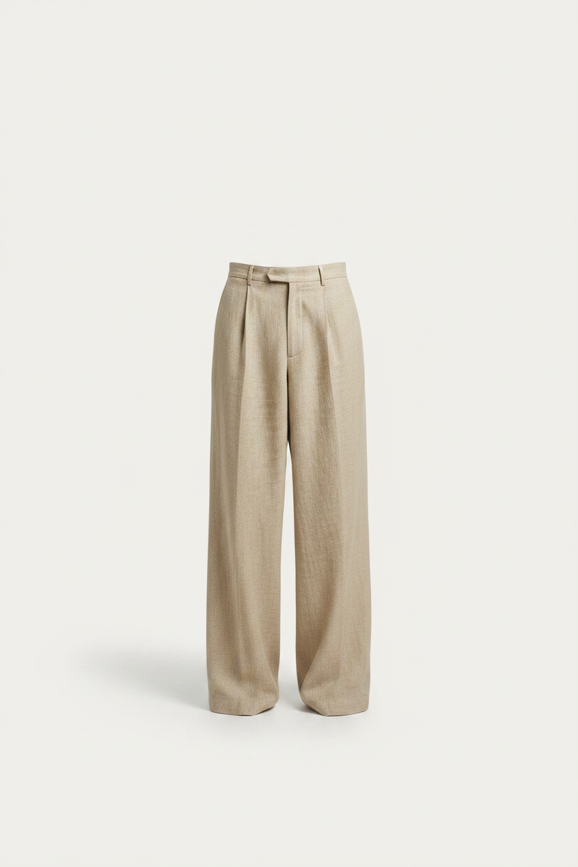Linen Wide Trouser — Standalone Packshot