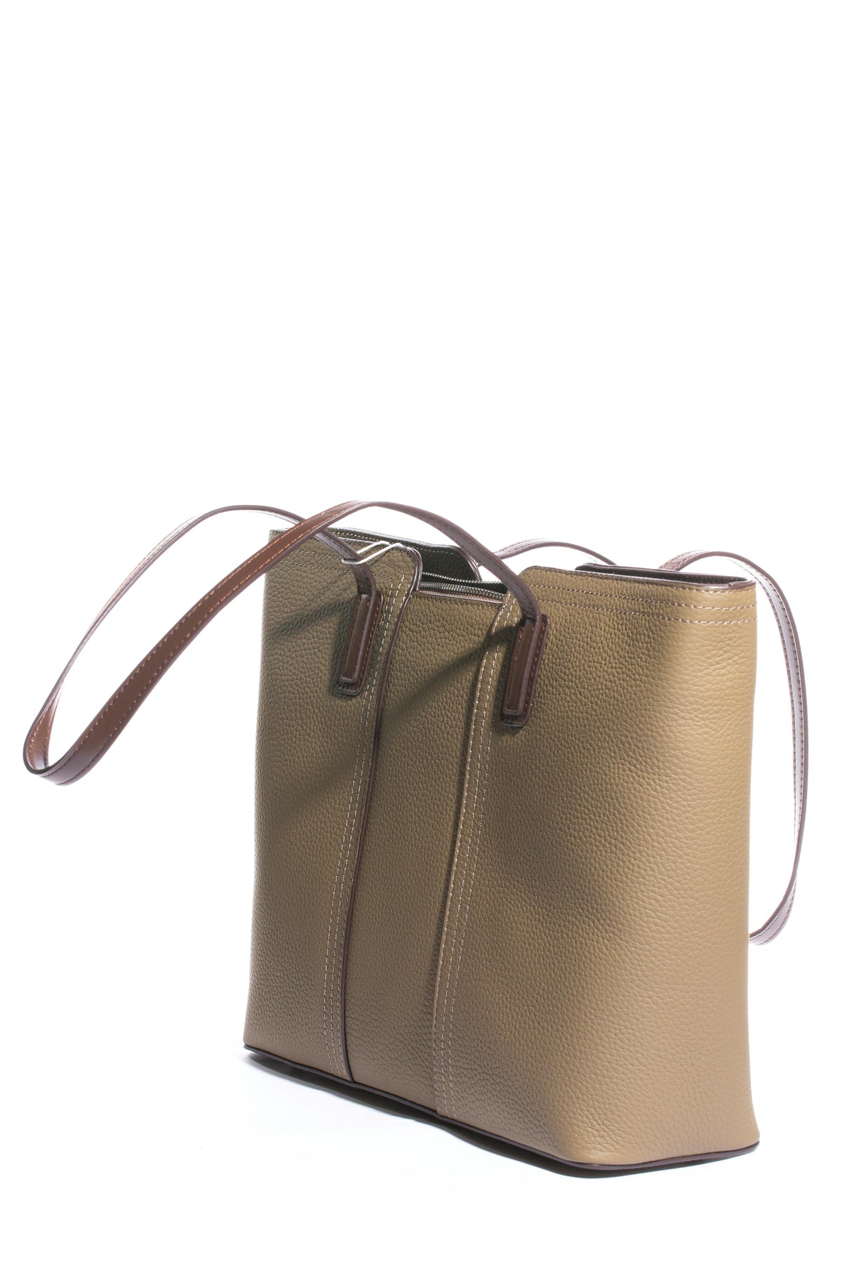 The Leather Tote, garment study, off-white seamless