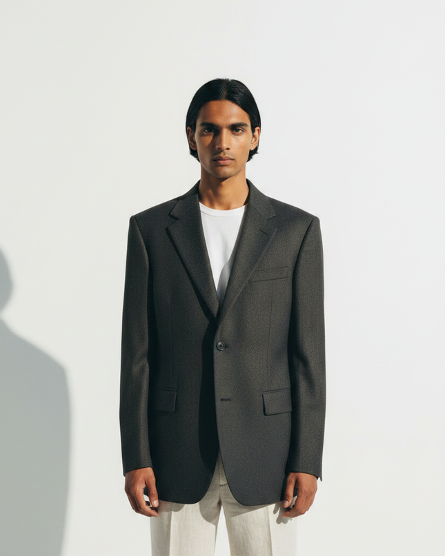 The Column Blazer — Front Full-Body