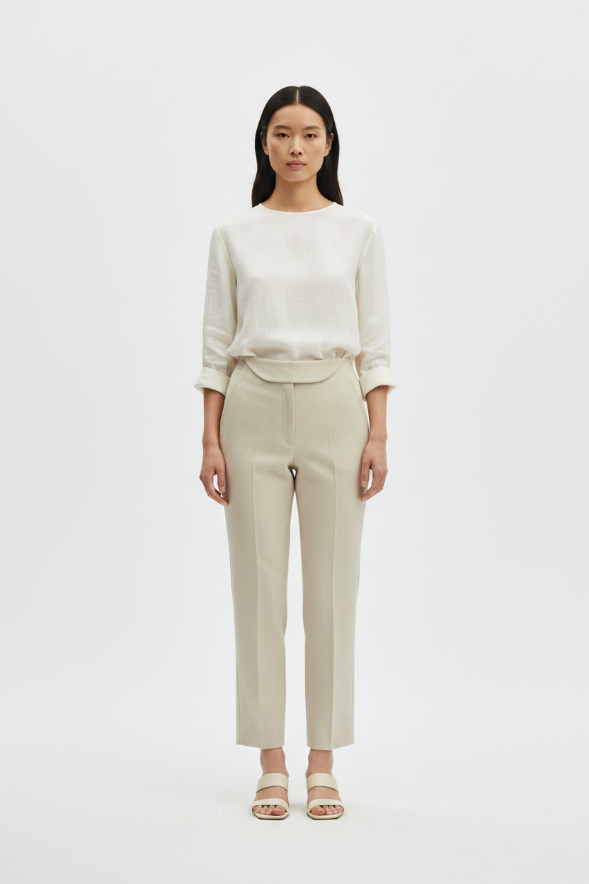 The Cropped Trouser — Front Full-Body Editorial