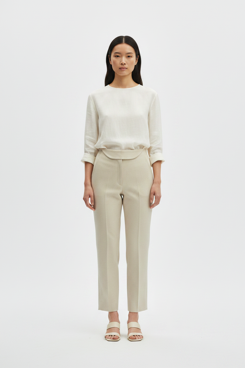 The Cropped Trouser — Front Full-Body Editorial