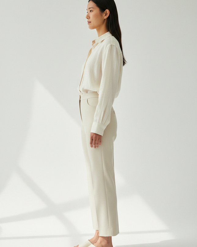 The Cropped Trouser — Side Profile Editorial