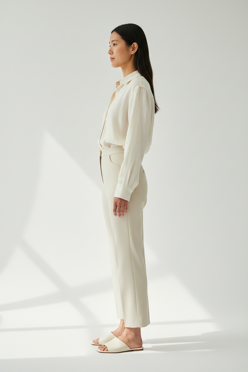 The Cropped Trouser — Side Profile Editorial