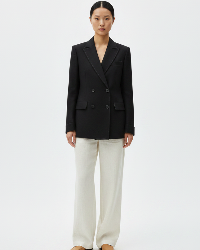 The Double-Breasted Blazer – Front Full-Body