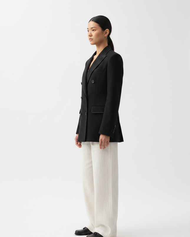 The Double-Breasted Blazer – Side Profile