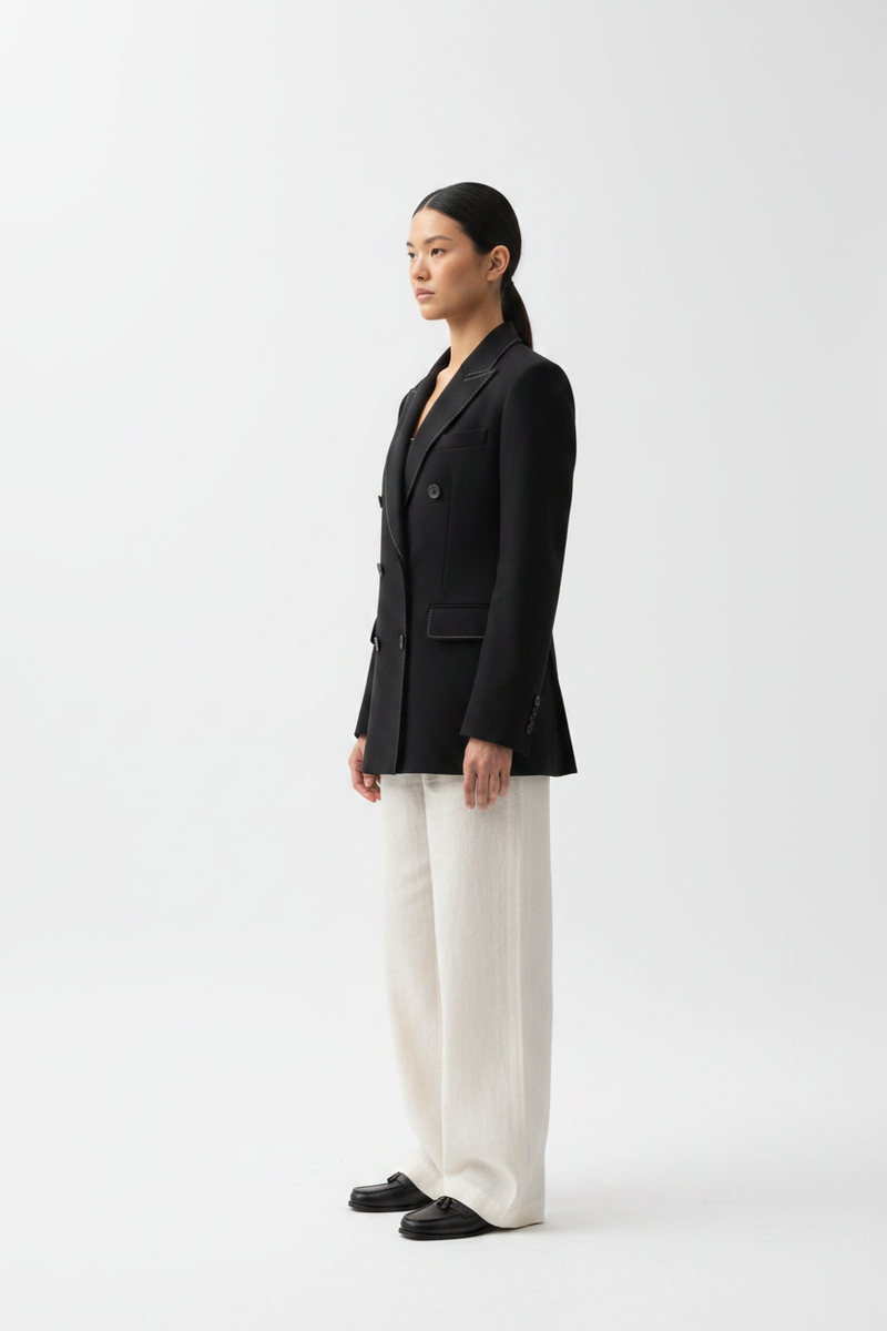 The Double-Breasted Blazer – Side Profile