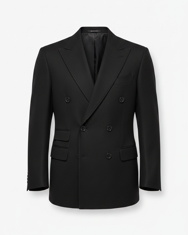 The Double-Breasted Blazer – Soft Black Packshot