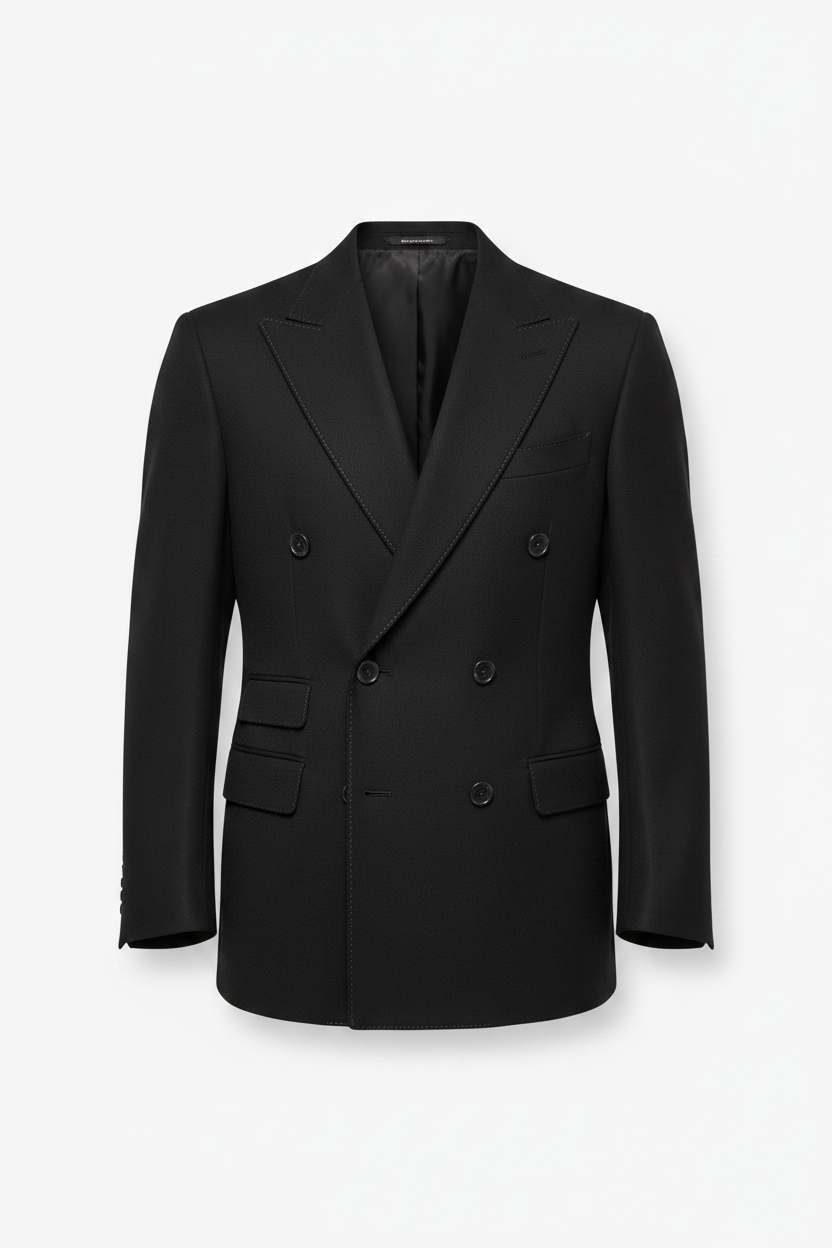 The Double-Breasted Blazer – Soft Black Packshot