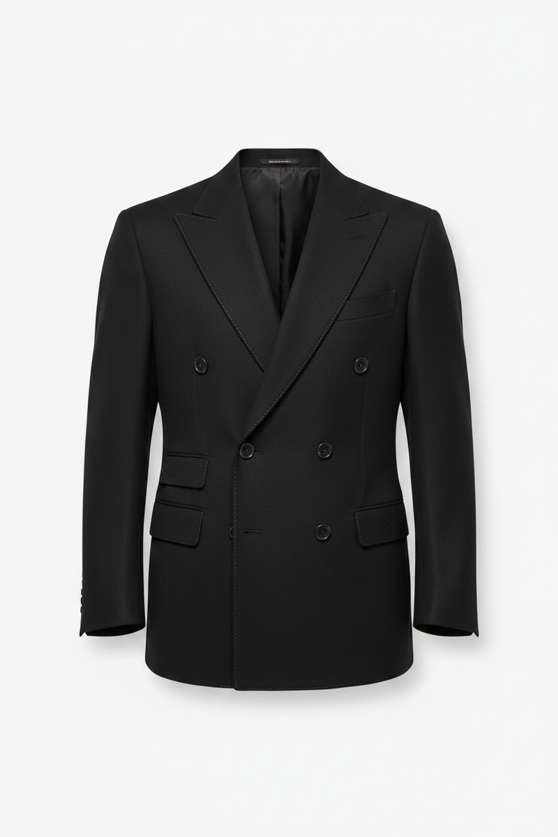 The Double-Breasted Blazer – Soft Black Packshot