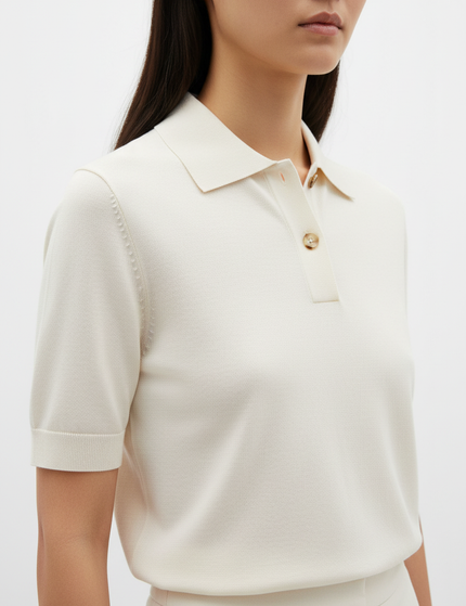 The Knit Polo — Fabric Detail Portrait